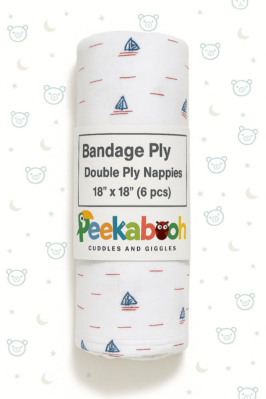 Bandage Cloth Nappies (Printed, Double ply 18*18 size)
