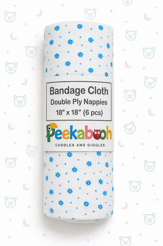 Bandage Cloth Nappies (Printed, Double ply 18*18 size)